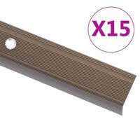 15 stk. trappelister L-facon 100 cm aluminium brun