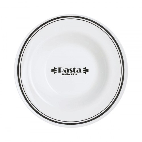 Luminarc Friends Time Bistro pastaskåle, hvid/sort glas, 28,5 cm - 12 stk.