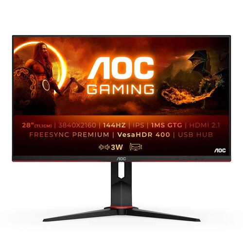 Gaming skærm AOC U28G2XU2/BK 28" 144 Hz 4K Ultra HD LED IPS LCD