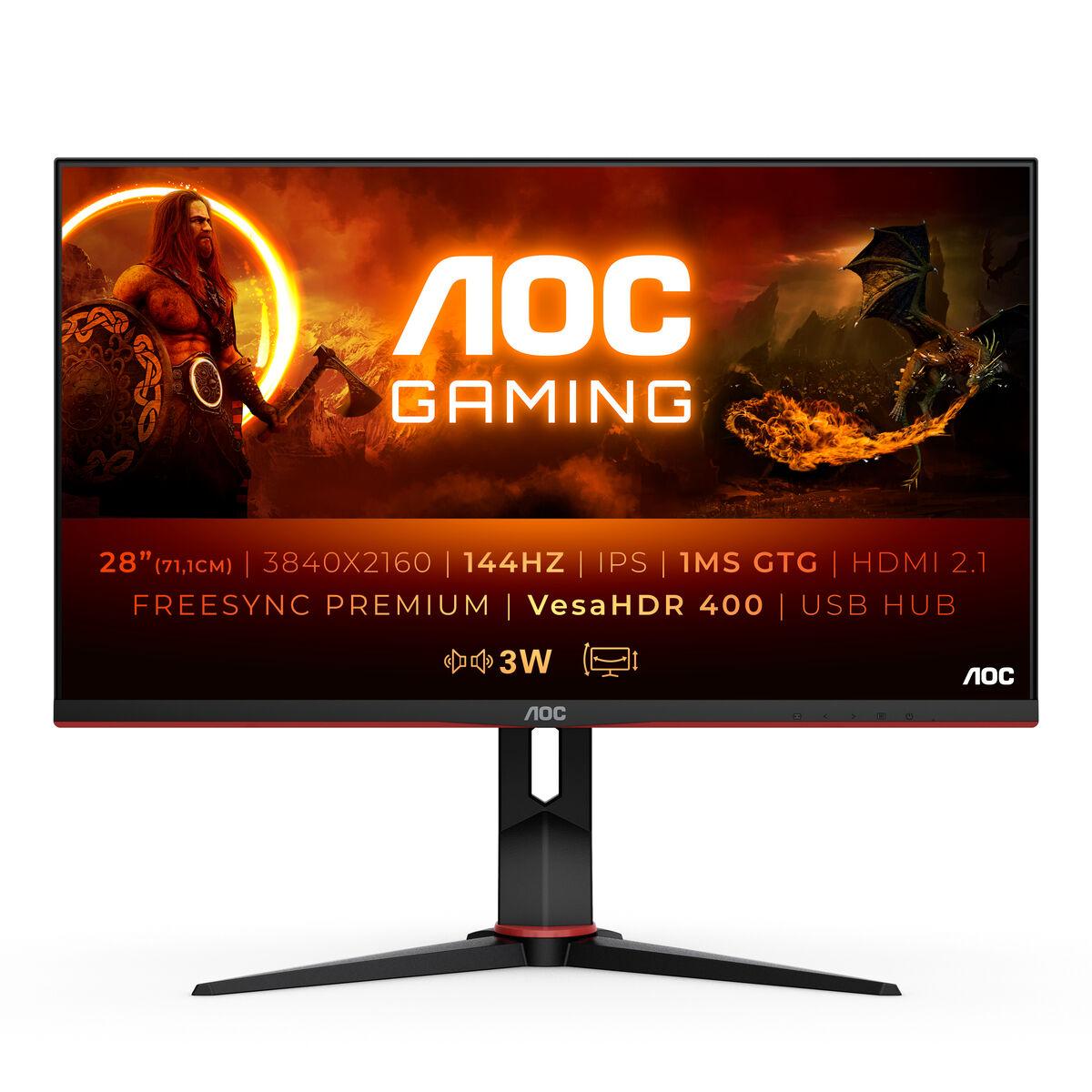 Gaming skærm AOC U28G2XU2/BK 28" 144 Hz 4K Ultra HD LED IPS LCD