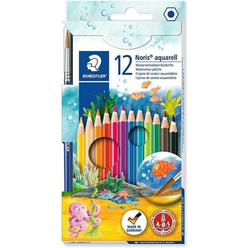Staedtler Noris akvarelblyanter - 12 farver m. pensel (10 pakker)