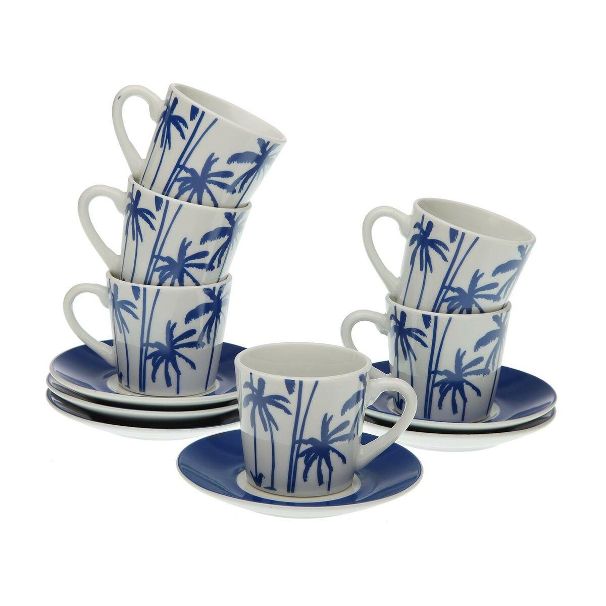 Sæt Med Kopper Underkopper Versa Marina Porcelæn