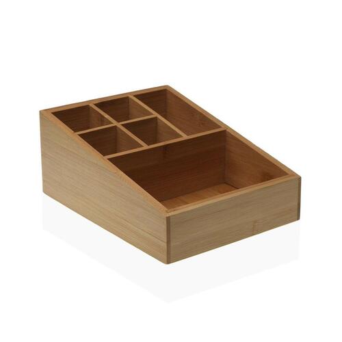 Makeup organisatoren Versa 16 x 8,8 x 21 cm Stål Bambus