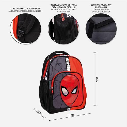 Skoletaske Spider-Man Rød Sort 32 x 15 x 42 cm
