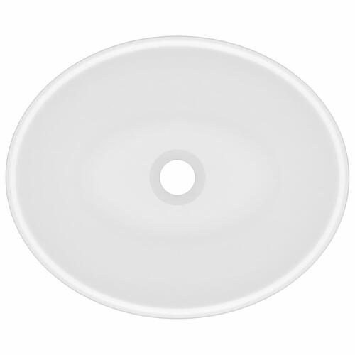 Luksuriøs håndvask 40x33 cm keramisk oval mat hvid