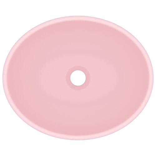 Luksuriøs håndvask 40x33 cm keramisk oval mat pink