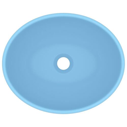 Luksuriøs håndvask 40x33 cm keramisk oval mat lyseblå
