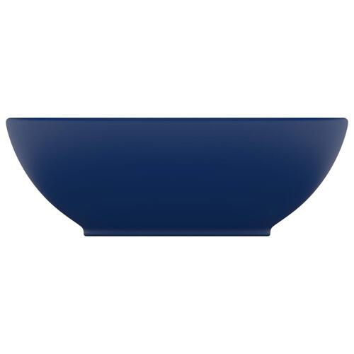Luksuriøs håndvask 40x33 cm keramisk oval mat mørkeblå