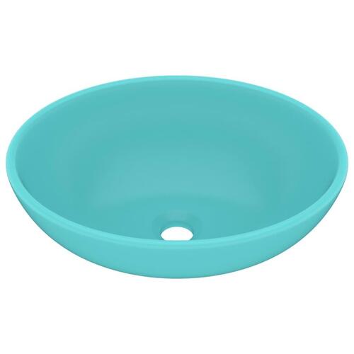 Luksuriøs håndvask 40x33 cm keramisk oval mat lysegrøn
