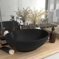 Luksuriøs håndvask 40x33 cm keramisk oval mat sort