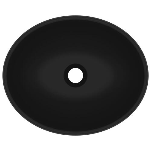 Luksuriøs håndvask 40x33 cm keramisk oval mat sort