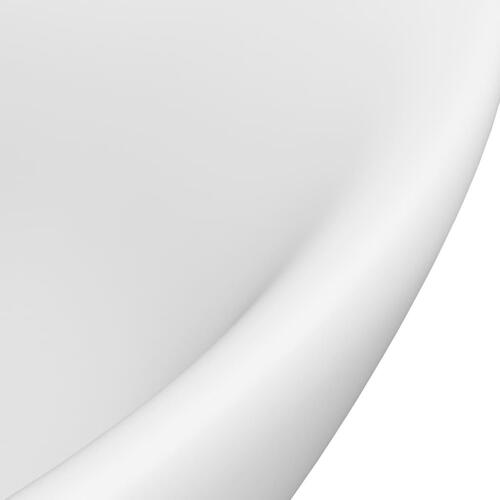 Luksuriøs håndvask overløb 58,5x39 cm keramisk oval mat hvid
