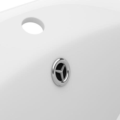 Luksuriøs håndvask overløb 58,5x39 cm keramisk oval mat hvid