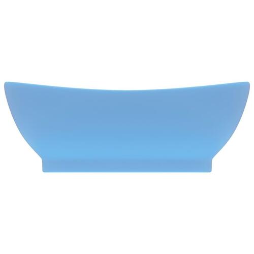 Luksuriøs håndvask overløb 58,5x39 cm keramik oval mat lyseblå