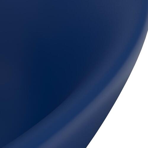 Luksuriøs håndvask overløb 58,5x39cm keramisk oval mat mørkeblå