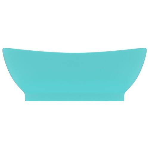 Luksuriøs håndvask overløb 58,5x39 cm keramik oval mat lysegrøn