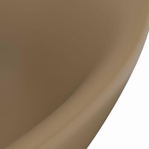 Luksuriøs håndvask overløb 58,5x39 cm keramik oval mat creme