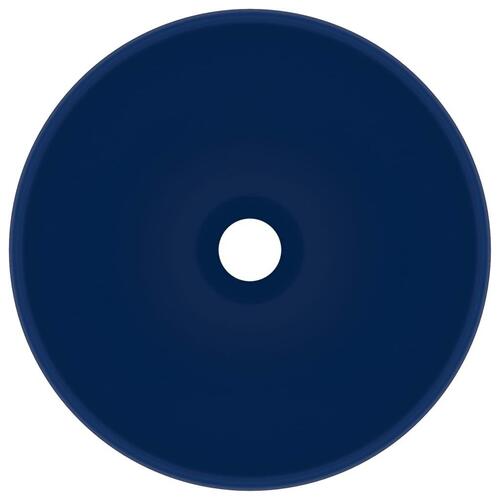 Luksuriøs håndvask 32,5x14 cm rund keramisk mat mørkeblå