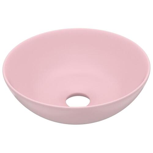 Keramisk håndvask til badeværelse rund mat pink
