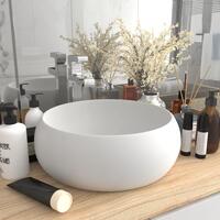 Luksuriøs håndvask 40x15 cm rund keramisk mat hvid