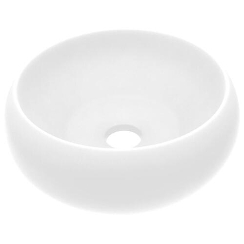 Luksuriøs håndvask 40x15 cm rund keramisk mat hvid