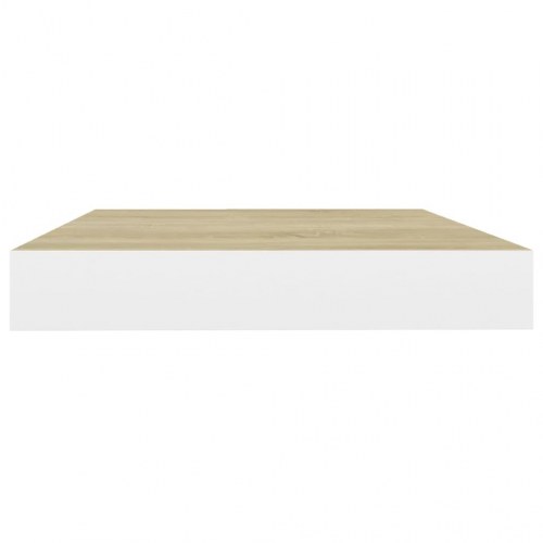 Svævehylde 50x23x3,8 cm MDF egetræsfarvet og hvid