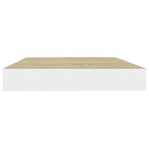 Svævehylder 2 stk. 50x23x3,8 cm MDF egetræsfarve og hvid