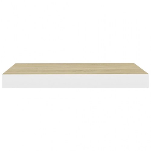 Svævehylder 4 stk. 50x23x3,8 cm MDF egetræsfarve og hvid