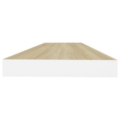 Svævehylder 2 stk. 80x23,5x3,8 cm MDF egetræsfarve og hvid