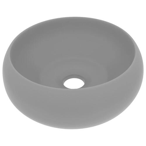 Luksuriøs håndvask 40x15 cm rund keramik mat lysegrå
