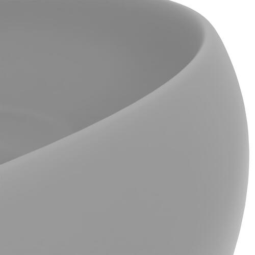 Luksuriøs håndvask 40x15 cm rund keramik mat lysegrå