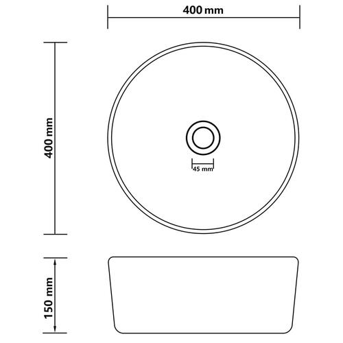 Luksuriøs håndvask 40x15 cm rund keramisk mat hvid