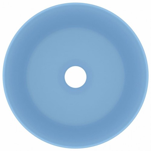 Luksuriøs håndvask 40x15 cm rund keramik mat lyseblå