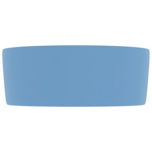 Luksuriøs håndvask 40x15 cm rund keramik mat lyseblå