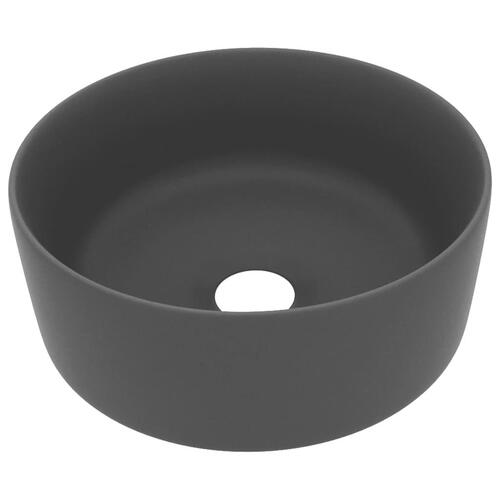 Luksuriøs håndvask 40x15 cm rund keramik mat mørkegrå