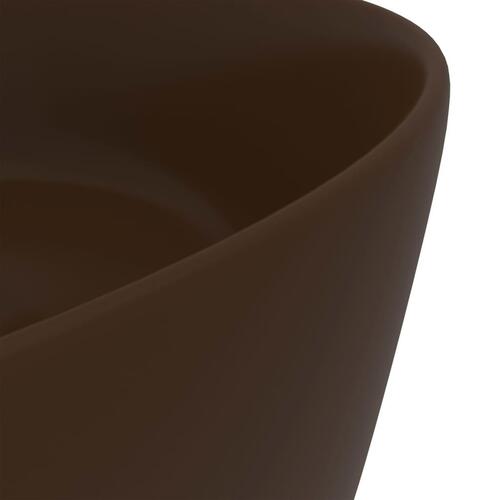 Luksuriøs håndvask 40x15 cm rund keramik mat mørkebrun