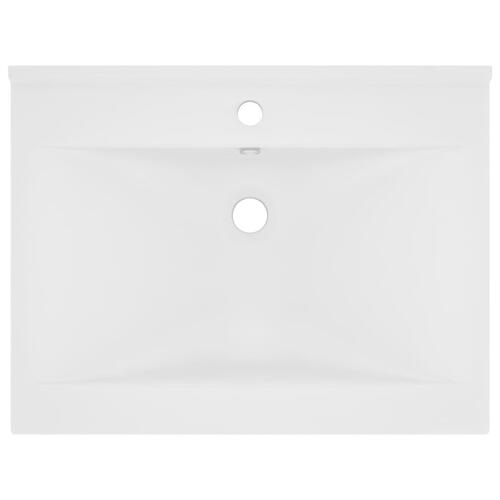 Luksuriøs håndvask med vandhanehul 60x46 cm keramisk mat hvid