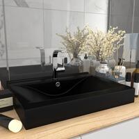 Luksuriøs håndvask med vandhanehul 60x46 cm keramisk mat sort