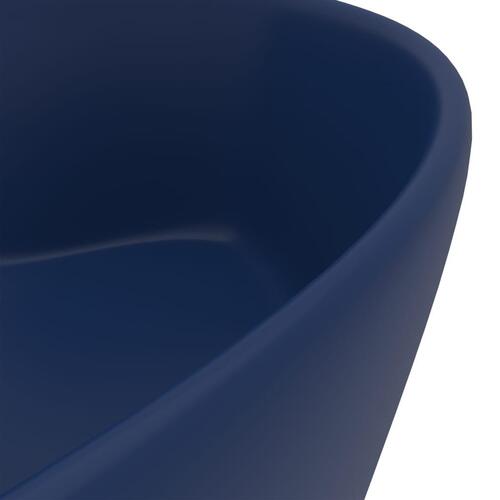Luksuriøs håndvask med overløb 36x13 cm keramik mat mørkeblå