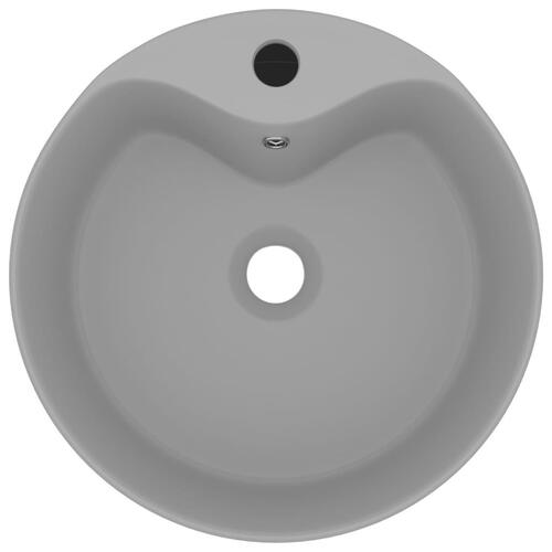 Luksuriøs håndvask med overløb 36x13 cm keramik mat lysegrå