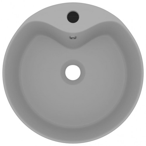 Luksuriøs håndvask med overløb 36x13 cm keramik mat lysegrå