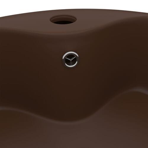 Luksuriøs håndvask med overløb 36x13 cm keramik mat mørkebrun