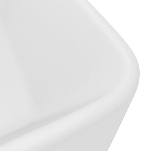 Luksushåndvask 41x30x12 cm keramik mat hvid