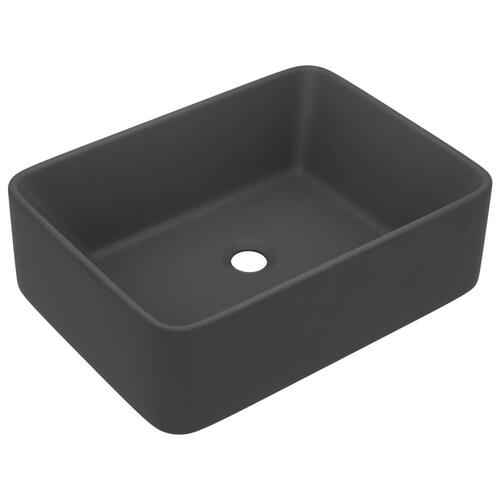 Luksushåndvask 41x30x12 cm keramik mat mørkegrå