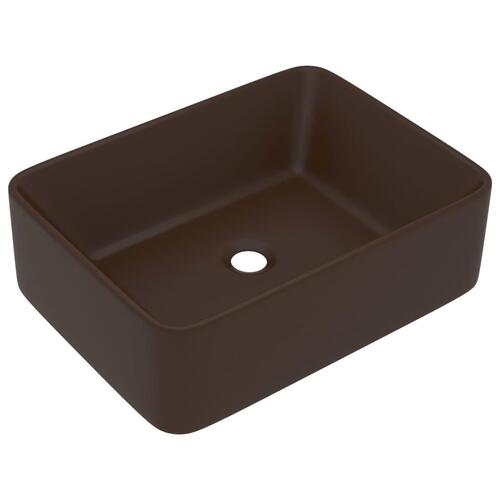 Luksushåndvask 41x30x12 cm keramik mat mørkebrun