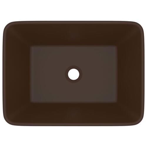 Luksushåndvask 41x30x12 cm keramik mat mørkebrun