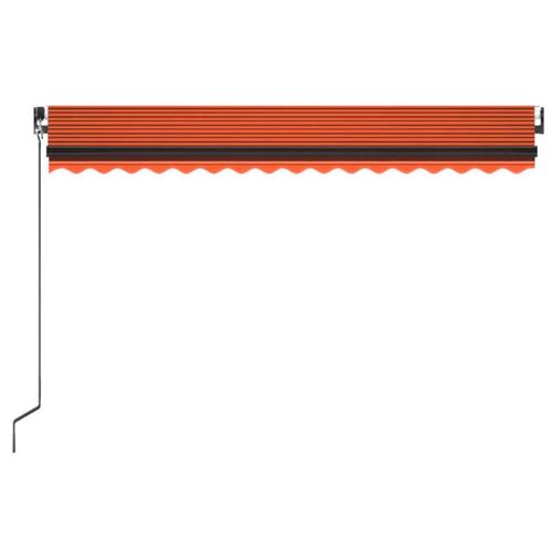 Markise m. LED-lys 400x350 cm manuel betjening orange og brun