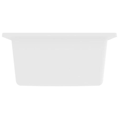 Køkkenvask med overløbshul granit hvid