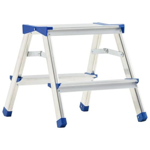 Dobbeltsidet trappestige 2 trin 44 cm aluminium