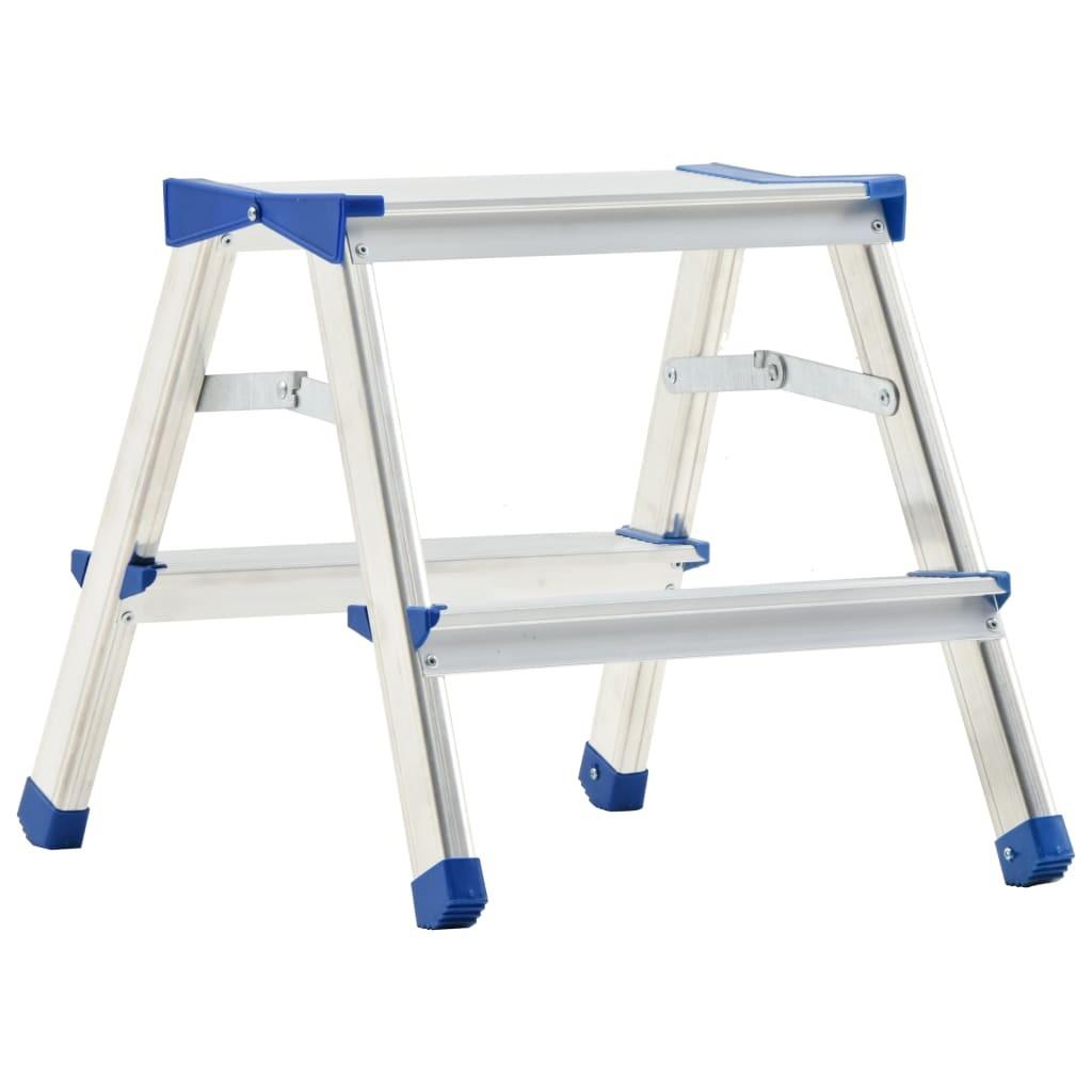 Dobbeltsidet trappestige 2 trin 44 cm aluminium